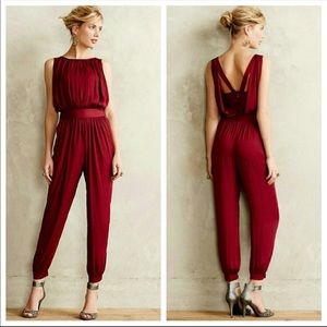 ISO Anthropologie Garnet Red Jumpsuit